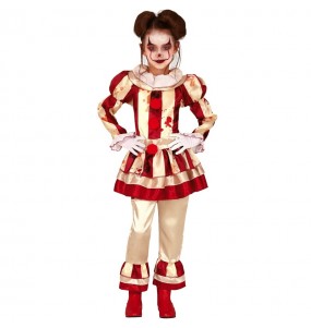 Verkleiden Sie die Geistesgestört ClownMädchen für eine Halloween-Party