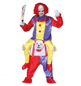 Verkleidung Killer Clown Huckepack Erwachsene für einen Halloween-Abend