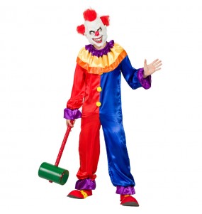 Verkleidung Diabolischer Clown Erwachsene für einen Halloween-Abend