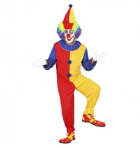 Farbiger Clown Kostüm für Herren