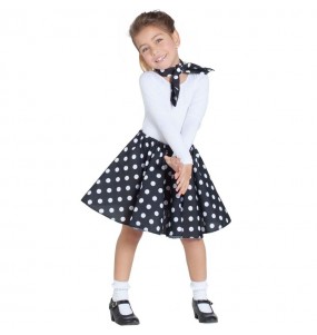 60er Jahre schwarz mit Polka-dots Mädchenverkleidung, die sie am meisten mögen