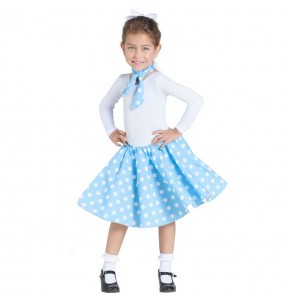 60er Jahre blau mit Polka-dots Mädchenverkleidung, die sie am meisten mögen