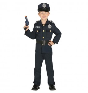 Polizei blau Kostüm für Jungen