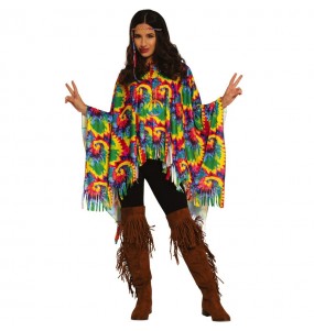 Hippie Poncho Kostüm für Frauen