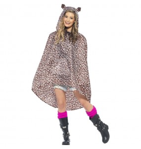 Kostüm Sie sich als Leopard Regenmantel Poncho Kostüm für Damen-Frau für Spaß und Vergnügungen