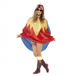 Kostüm Sie sich als Papagei Regenmantel Poncho Kostüm für Damen-Frau für Spaß und Vergnügungen