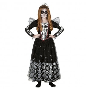 Verkleiden Sie die Skelett PrinzessinMädchen für eine Halloween-Party
