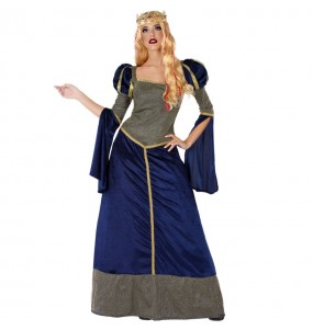 Kostüm Sie sich als Blaues mittelalterliches Prinzessinnen Kostüm für Damen-Frau für Spaß und Vergnügungen