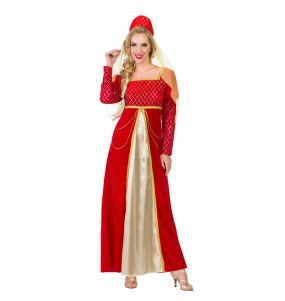 Kostüm Sie sich als Rote mittelalterliche Prinzessin Kostüm für Damen-Frau für Spaß und Vergnügungen