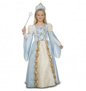 Blaues mittelalterliches Königin Mädchenverkleidung, die sie am meisten mögen