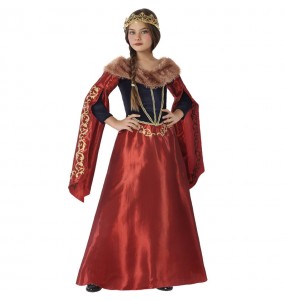 Rotes mittelalterliches Königin Mädchenverkleidung, die sie am meisten mögen