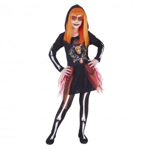 Skelett Catrina Kostüm für Mädchen