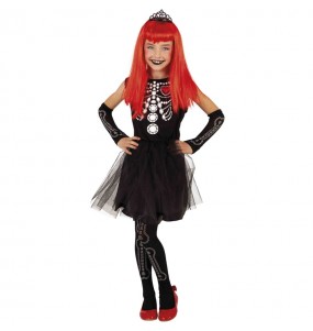 Verkleiden Sie die Skelita TiffanyMädchen für eine Halloween-Party