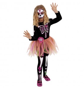Verkleiden Sie die Skelett TutuMädchen für eine Halloween-Party