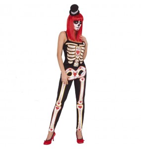 Sugar Skull Kostüm Frau für Halloween Nacht