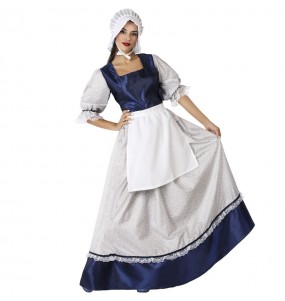 Mittelalterliche blaue Tavernenwirtin Kostüm für Frauen