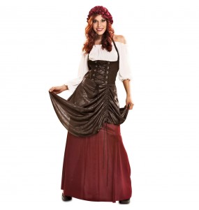 Mittelalterliches Wirtin Kostüm für Damen
