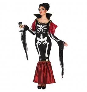 Skeleton Vampiress Kostüm Frau für Halloween Nacht
