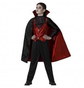 Rote Vampirin mit Umhang Kostüm für Jungen