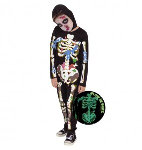 Zombie Skelett Leuchten im DunkelnKinderverkleidung für eine Halloween-Party