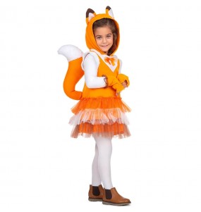 Fuchs Kostüm mit Schwanz für Mädchen