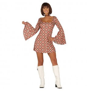 Kostüm Sie sich als 70er Jahre DiscoKostüm für Damen-Frau für Spaß und Vergnügungen
