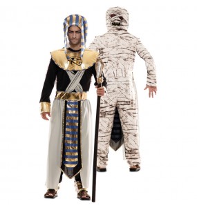 Ägyptisches und Mumie Doppelkostüm Erwachseneverkleidung für einen Faschingsabend