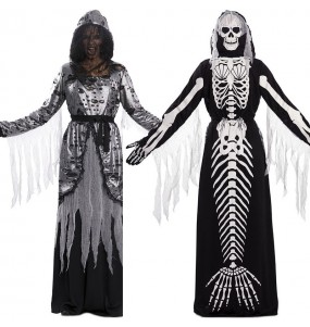Tod und Skelett Meerjungfrau Doppelkostüm Kostüm Frau für Halloween Nacht