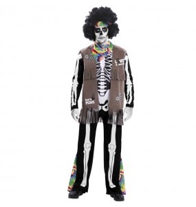 Verkleidung Hippie-Skelett Erwachsene für einen Halloween-Abend