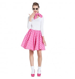 Kostüm Sie sich als 60er Rock - Rosa Kostüm für Damen-Frau für Spaß und Vergnügungen