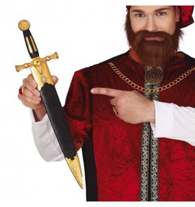 Goldenes mittelalterliches Schwert um Ihr Kostüm zu vervollständigen