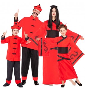 Chinesischer Roter Drache Kostüme für Gruppen und Familien