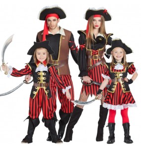 Piratenkapitäne Kostüme für Gruppen und Familien