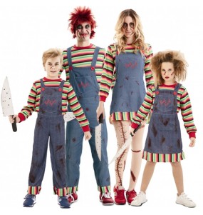 Teuflische Chucky-Puppen Kostüme für Gruppen und Familien