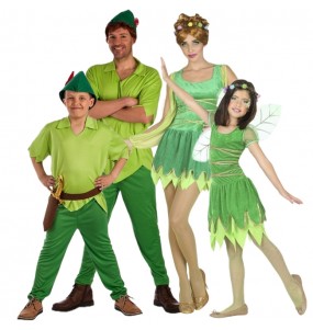 Peter Pan und Fee Bell Kostüme für Gruppen und Familien