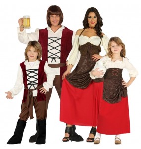 Mittelalterliche Gastwirte Kostüme für Gruppen und Familien
