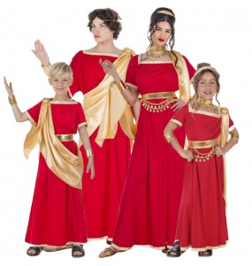 Römer in Rot und Gold Kostüme für Gruppen und Familien