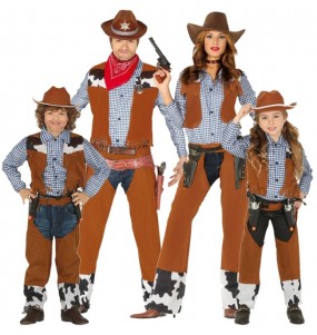 Cowboy-Revolverhelden Kostüme für Gruppen und Familien
