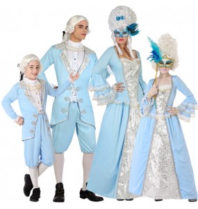 Venezianer Epoche Blauen Kostüme für Gruppen und Familien
