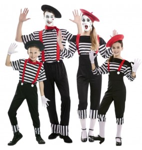 Zirkus-Mimen Kostüme für Gruppen und Familien