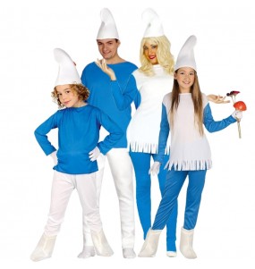 Blaue Zwerge Kostüme für Gruppen und Familien