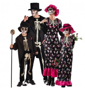 Catrina-Skelette Kostüme für Gruppen und Familien