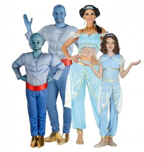 Dschinni aus Aladdin und Jasmin Kostüme für Gruppen und Familien