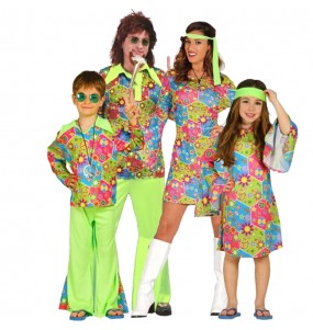 Flower Power Hippies Kostüme für Gruppen und Familien