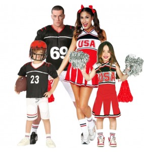 Rugbyspieler - Cheerleader Kostüme für Gruppen und Familien