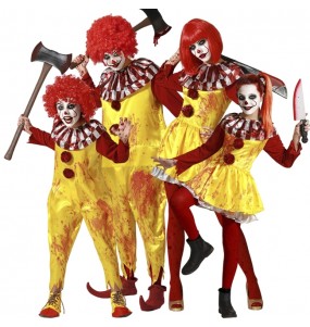 Blutige MacDonald Clowns Kostüme für Gruppen und Familien