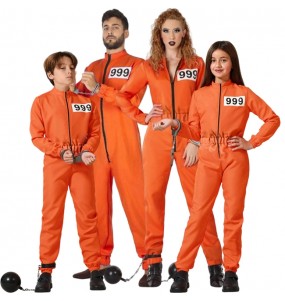 Orangefarbene Gefangene Kostüme für Gruppen und Familien