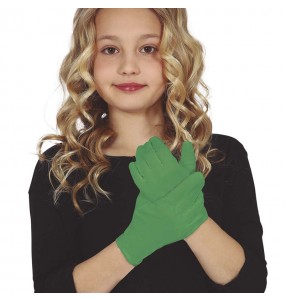 Dunkelgrüne Kinderhandschuhe um Ihr Kostüm zu vervollständigen
