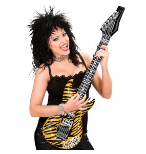 Aufblasbare Rockstar-Tiger-Gitarre um Ihr Kostüm zu vervollständigen
