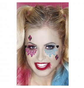 Harley Quinn Aufkleber Gesicht Schmuck zur Vervollständigung Ihres Horrorkostüms